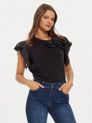Liu Jo Bluzka WF4183 J5003 Czarny Regular Fit. Czarne bluzki damskie Liu Jo, xs, bez wzorów, z bawełny, bez kołnierzyka, bez ramiączek. Za 399.99 zł.