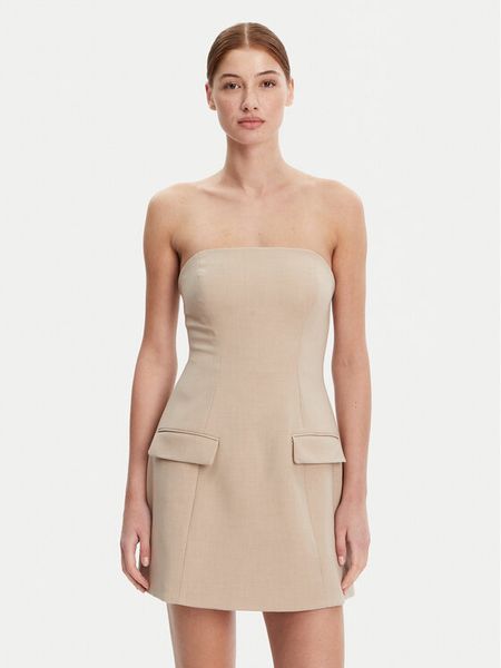 Bardot Sukienka koktajlowa 59806DB Beżowy Regular Fit. Brązowe sukienki damskie Bardot, bez wzorów, z syntetyku, wizytowe, bez kołnierzyka, bez ramiączek. Za 309.99 zł.