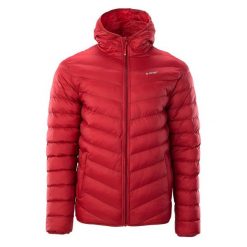 Kurtka Ocieplana Męska Pikowanie Salrin. Czerwone kurtki sportowe męskie Hi-tec, m, bez wzorów, z puchu, trekkingowe. Za 201.99 zł.