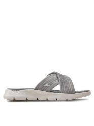 Skechers Klapki Go Walk Flex Sandal-Impressed 141420/GRY Szary. Szare obuwie sportowe damskie Skechers, bez wzorów, z materiału. Za 199.99 zł.