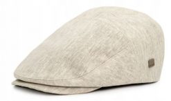 Lniany Męski Kaszkiet - Lekki i Przewiewny - Pako Jeans - Jasny Beż. Brązowe czapki i kapelusze męskie Pako Jeans, bez wzorów, z jeansu. Za 59.00 zł.