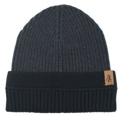 Jesienno-Zimowa Czapka (beanie) – Alties - Grafitowa z Czernią. Szare czapki i kapelusze męskie Alties, na zimę, bez wzorów, z dzianiny, sportowe. Za 59.00 zł.