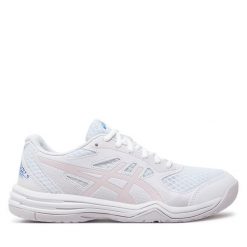 Buty halowe Asics. Białe obuwie sportowe damskie Asics, bez wzorów. Za 399.99 zł.