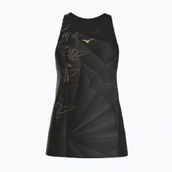 Koszulka do biegania damska Mizuno Active DryAeroFlow Graphic Tank Top. Czarne koszulki sportowe damskie Mizuno, m, bez wzorów, z materiału, bez kołnierzyka, bez ramiączek, do biegania. Za 229.99 zł.