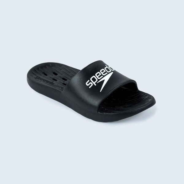 Klapki basenowe Speedo Slide. Czarne klapki damskie Speedo, bez wzorów. W wyprzedaży za 69.99 zł.