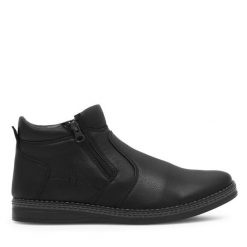 Botki Lanetti. Czarne botki męskie Lanetti, bez wzorów, bez zapięcia. Za 159.99 zł.