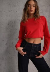 Czerwona Casualowa Bluza z Bawełną Akko. Czerwone bluzy damskie Renee, l, bez wzorów, z bawełny, bez kaptura. Za 44.99 zł.