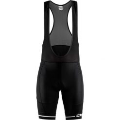 Craft spodenki rowerowe męskie Rise Bib, czarno-biały L. Białe krótkie spodenki sportowe męskie Craft, l, bez wzorów, z materiału, na fitness i siłownię. W wyprzedaży za 189.00 zł.