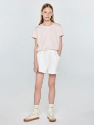 Szorty dziewczęce białe Polenasi 100. Białe spodenki dla dziewczynek Big Star, na lato, bez wzorów, z bawełny, wakacyjne. Za 79.99 zł.