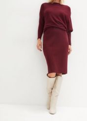 Spódnica dzianinowa z miękkiej mieszanki wiskozy. Czarne spódnice damskie bonprix, bez wzorów, z dzianiny, klasyczne, ołówkowe. Za 119.99 zł.