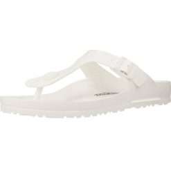 Japonki damskie Birkenstock Gizeh. Białe klapki damskie Birkenstock, bez wzorów, z materiału, sportowe, bez obcasa. Za 312.00 zł.
