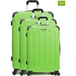 Walizki (3 szt.) "Madrid" w kolorze zielonym. Walizki męskie BlueStar, z tworzywa sztucznego. W wyprzedaży za 434.95 zł.