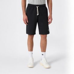 Spodenki męskie Champion. Czarne szorty męskie Champion, m, bez wzorów, z dresówki, eleganckie. Za 129.99 zł.