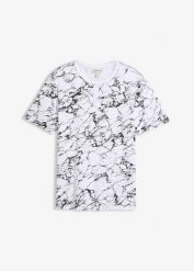 T-shirt z czystej bawełny organicznej. Białe t-shirty męskie bonprix, m, bez wzorów, z bawełny, bez kołnierzyka. Za 52.99 zł.