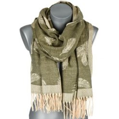 Zielony Bawełniany Duży Szalik Damski Chusta Frędzle Szal St-25. Zielone szaliki i chusty damskie bez wzorów, z bawełny, eleganckie. Za 49.99 zł.
