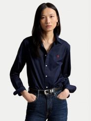 Polo Ralph Lauren Koszula 211A92177014 Granatowy Regular Fit. Niebieskie bluzki damskie Polo Ralph Lauren, s, bez wzorów, z bawełny, bez kołnierzyka, bez ramiączek. Za 729.99 zł.