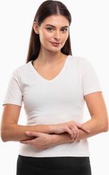 Koszulka damska 4F F1649 kremowa 4FWAW24TTSHF1649 12S S. Białe t-shirty damskie 4f, s, bez wzorów, bez kołnierzyka. Za 45.00 zł.