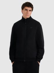 4F Bluza dresowa rozpinana bez kaptura męska - czarna S. Czarne bluzy męskie 4f, m, bez wzorów, z bawełny, bez kaptura. Za 159.99 zł.