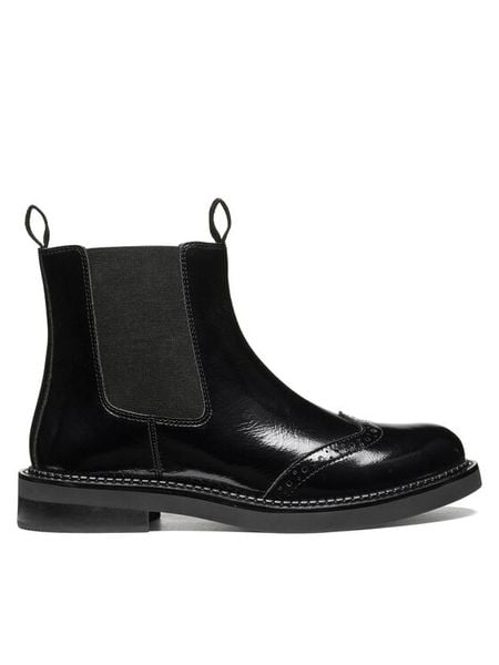 Geox Sztyblety D Serilda D56WYC 67 C9999 Czarny. Czarne botki damskie Geox, bez obcasa, na płaskiej podeszwie, bez zapięcia. Za 589.99 zł.