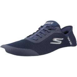 Buty SKECHERS SLIP-INS GO WALK FLEX Niebieski. Białe obuwie sportowe damskie Skechers, bez wzorów, z tkaniny, trekkingowe, Skechers Sport. Za 294.99 zł.