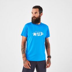 Koszulka do biegania w terenie męska Kiprun Run 500. Koszulki sportowe męskie KIPRUN, l, bez wzorów, z materiału, bez kołnierzyka, bez ramiączek, do biegania. Za 79.99 zł.