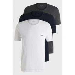 Zestaw koszulek z krótkim rękawem BOSS Tshirt RN 3-pack. T-shirty męskie Hugo Boss, bez wzorów, sportowe, bez kołnierzyka. Za 199.00 zł.