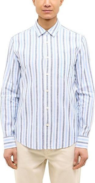 Męska Koszula Mustang Style Rawlins Blue Multi Bold Stripe 1016470 12745. Niebieskie koszule męskie Mustang, m, bez wzorów, bez kołnierzyka, bez ramiączek. W wyprzedaży za 99.99 zł.