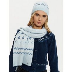 Komplet czapka i komin Guess. Niebieskie szaliki i chusty damskie Guess, na zimę, z aplikacjami. Za 569.99 zł.