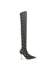 Elisabetta Franchi Kozaki SA-33L-36E2 Czarny. Czarne kozaki damskie Elisabetta Franchi, z materiału, bez obcasa, na szpilce. Za 6,869.00 zł.