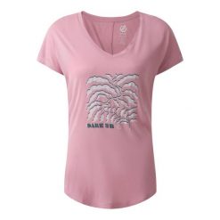 Koszulka Damska Serene Leaves. Czerwone koszulki sportowe damskie Dare 2b, m, bez wzorów, bez kołnierzyka, bez ramiączek, trekkingowe. Za 45.99 zł.