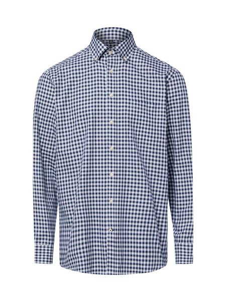 Nils Sundström koszula codzienna Mężczyźni Regular Fit Bawełna (100%) niebieski, L. Niebieskie koszule męskie Nils Sundström, l, bez wzorów, z bawełny, wakacyjne, bez kołnierzyka, bez ramiączek. Za 179.95 zł.
