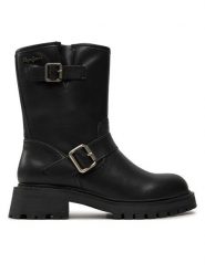 Pepe Jeans Botki PLS50567 Czarny. Czarne botki damskie Pepe Jeans, z jeansu, bez obcasa, na płaskiej podeszwie, bez zapięcia. Za 669.99 zł.