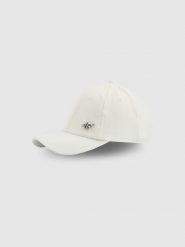 4F Czapka z daszkiem strapback uniseks - biała S/M (58cm). Białe czapki i kapelusze damskie 4f, bez wzorów, klasyczne. Za 69.99 zł.