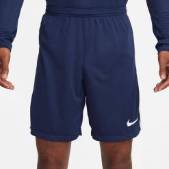 Krótki Mężczyzna Nike League Knit III granatowy. Białe krótkie spodenki sportowe męskie Nike, l, bez wzorów, na fitness i siłownię. Za 97.30 zł.
