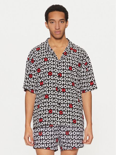 HUGO Koszula Beach 50540065 Czarny Regular Fit. Czarne koszule męskie Hugo, m, bez wzorów, z wiskozy, bez kołnierzyka, bez ramiączek. Za 319.99 zł.