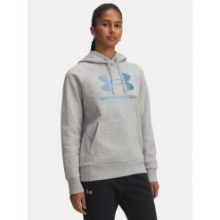 Bluza Under Armour Rival Feelce Shimmer Hoody. Szare bluzy damskie Under Armour, bez wzorów, bez kaptura, na fitness i siłownię. Za 179.99 zł.
