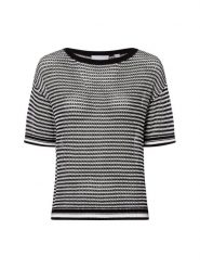 Comma casual identity koszulka z dzianiny Kobiety Bawełna czarny, 38. Czarne t-shirty damskie comma casual identity, bez wzorów, z bawełny, casualowe, bez kołnierzyka. Za 229.95 zł.