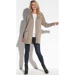 Mocca Klasyczny Wełniany Kardigan z Kieszeniami. Kardigany damskie marki bonprix. Za 159.90 zł.