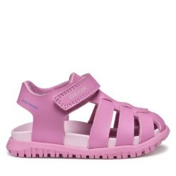 Sandały Geox. Czerwone sandały dziewczęce Geox, bez zapięcia. Za 129.99 zł.