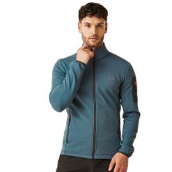 Kurtka z kapturem softshell z zamkiem Regatta Aldean. Szare bluzy męskie Regatta, bez wzorów, z softshellu, z kapturem. Za 229.50 zł.