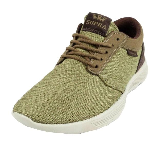 Trampki Męskie Bieganie. Zielone trampki męskie Supra, bez wzorów, z gumy, klasyczne, bez zapięcia. Za 156.99 zł.