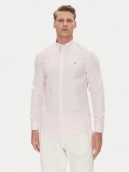 Tommy Hilfiger Koszula MW0MW38556 Różowy Slim Fit. Czerwone koszule męskie Tommy Hilfiger, m, bez wzorów, z bawełny, bez kołnierzyka, bez ramiączek. Za 229.99 zł.