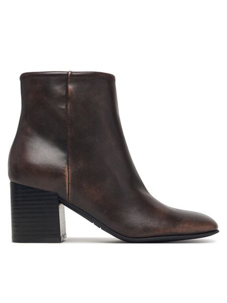 Guess Botki FLFALE LEA10 Brązowy ciemny. Brązowe botki damskie Guess, bez obcasa, na słupku, bez zapięcia. Za 494.99 zł.