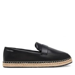 Espadryle Calvin Klein. Czarne espadryle damskie Calvin Klein, bez wzorów, bez obcasa, bez zapięcia. Za 269.99 zł.