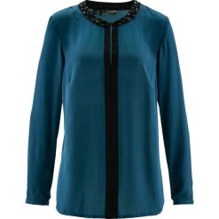Tunika bonprix niebieskozielono-czarny. Niebieskie tuniki damskie bonprix, z okrągłym kołnierzem. Za 109.99 zł.
