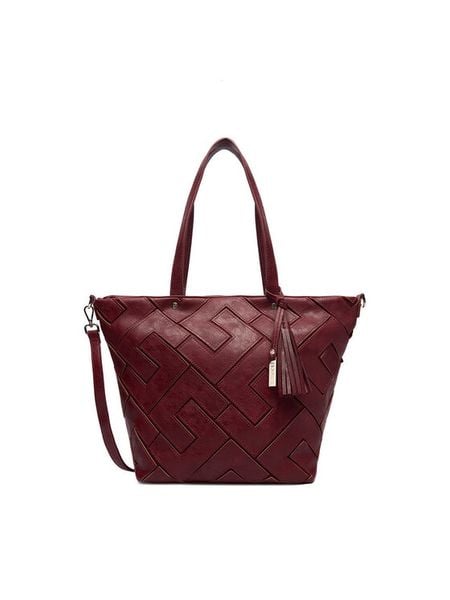 Lasocki Torebka C-MLP-E-025-05 Bordowy. Czerwone torebki do ręki damskie Lasocki, bez wzorów, z materiału, bez dodatków. Za 189.99 zł.