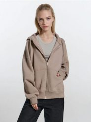 Bluza z kapturem - beżowy. Brązowe bluzy damskie Sinsay, l, bez wzorów, z kapturem. Za 49.99 zł.