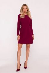 Elegancka sukienka trapezowa z patkami w talii bordowa. Czerwone sukienki dla dziewczynek Stylove, z aplikacjami, z materiału, eleganckie, bez ramiączek, długie. Za 349.00 zł.