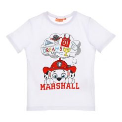 Koszulka w kolorze białym. T-shirty dla chłopców Disney & Paw Patrol, z nadrukiem, z bawełny. W wyprzedaży za 19.95 zł.