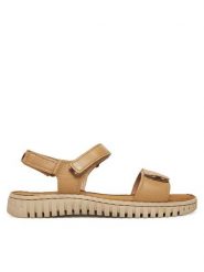 Go Soft Sandały WB-ULE-01 Beżowy. Brązowe sandały damskie GO SOFT, bez wzorów, ze skóry, bez obcasa, na płaskiej podeszwie, bez zapięcia. Za 119.99 zł.